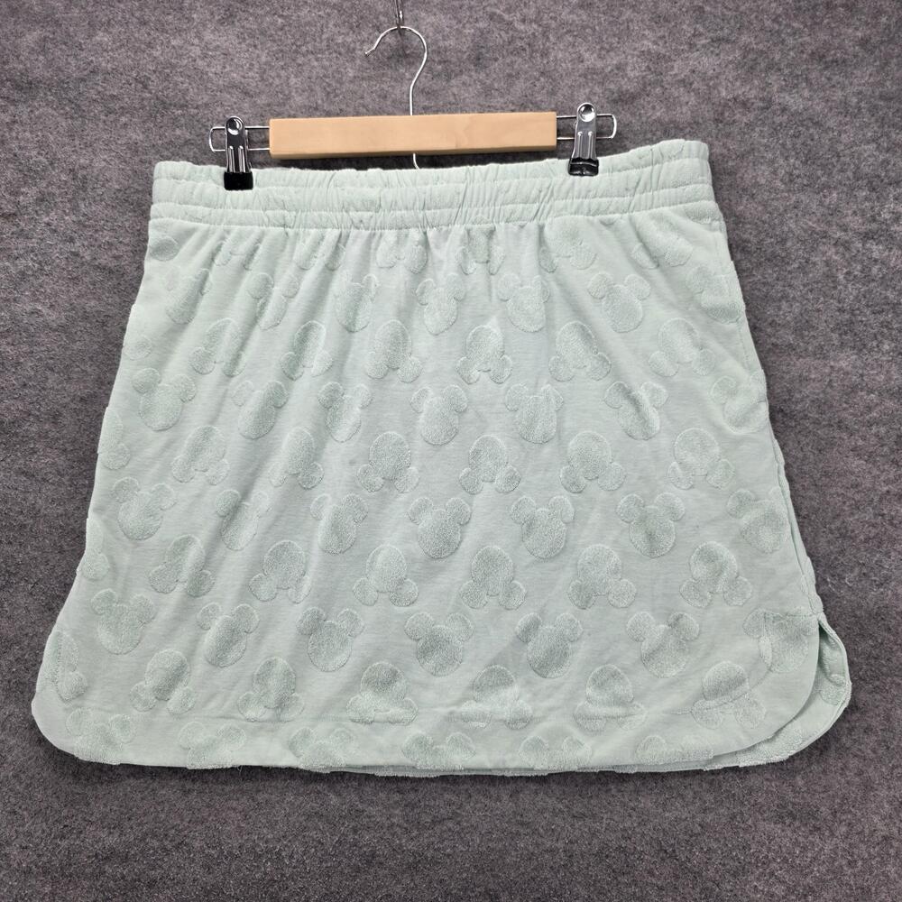 Disney Mickey Mouse Skort Womens Medium Terry Pull On Embossed Lounge Shorts